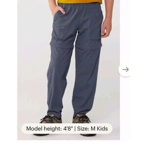 REI Coop Pants Girls Medium 10/12 Blue Convertible Zip Off Hike Trail Outdoor